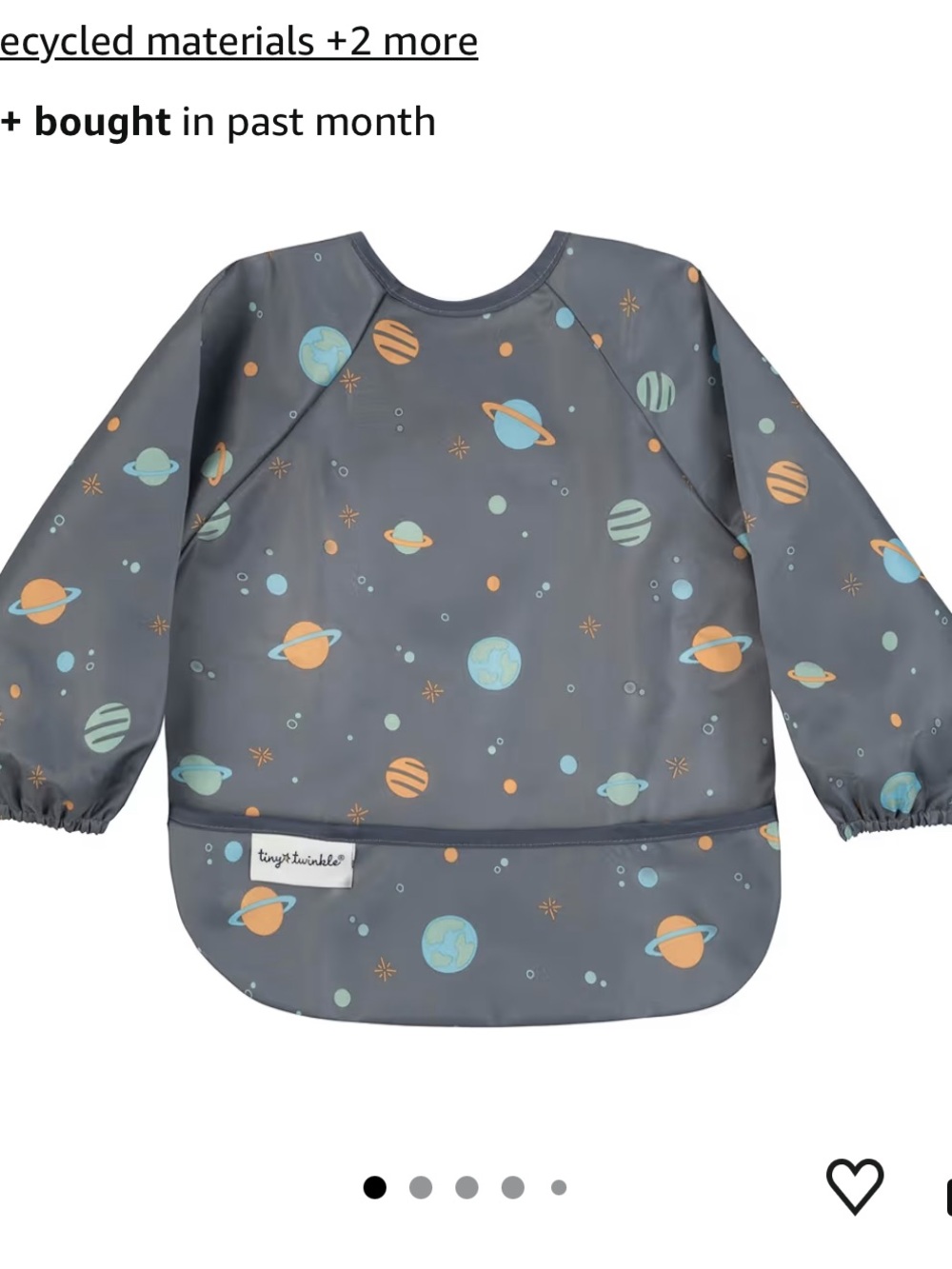 Tiny Twinkle Space Long sleeve bib